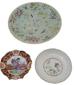 3 Vintage & Antique Asian Art Plates