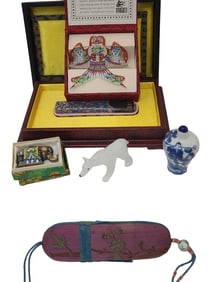 Lot of Asian Collectibles incl Small Snuff Bottle