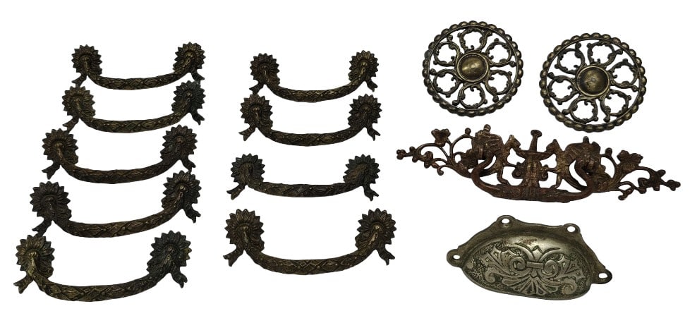 Vintage & Antique Hardware Lot: See photos for details. Some rust on some pieces.