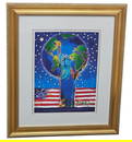 Peter Max Peace on Earth 2001 Mixed Media Litho