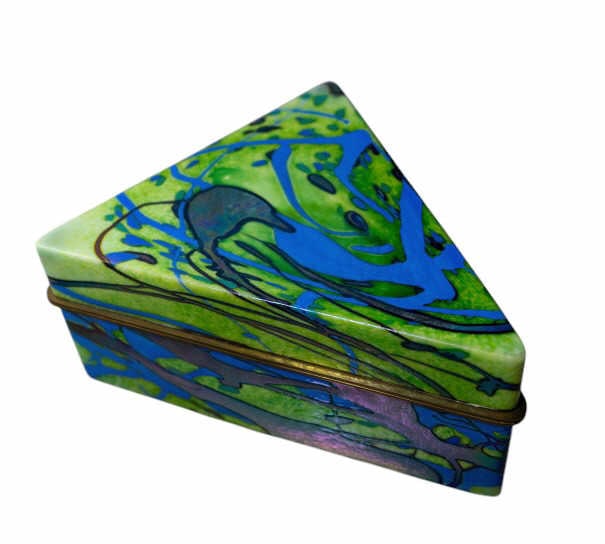 Jack Ink Triangular Studio Glass & Brass Box (1 of 11)