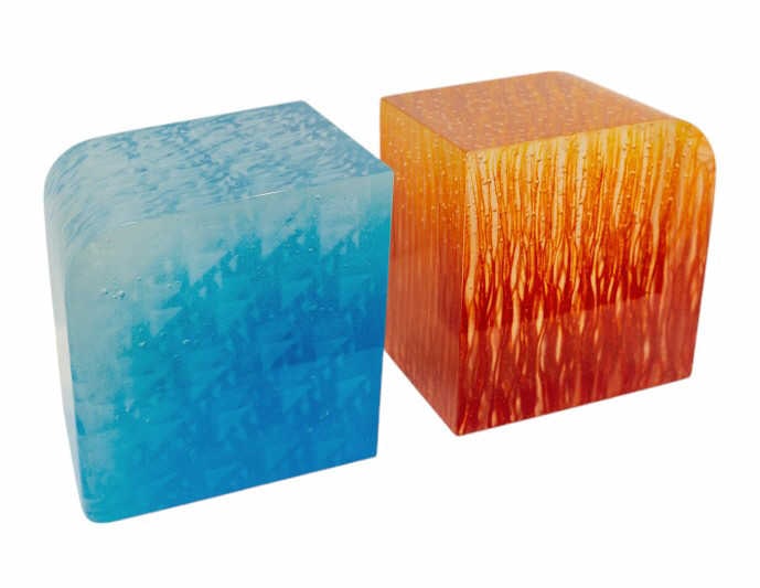 Emma Varga Blue and Red Art Glass Bookends (1 of 18)