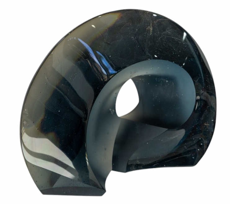 Peter Mandl Heavy Art Glass "Sea Well" Sculpture: Peter Mandl (Czech, B. 1947) heavy cast glass sculpture titled "Sea Well." Through almost 50 years as a sculptor, influenced by Bohemian Baroque sculptural traditions and the environment Peter Mandl l
