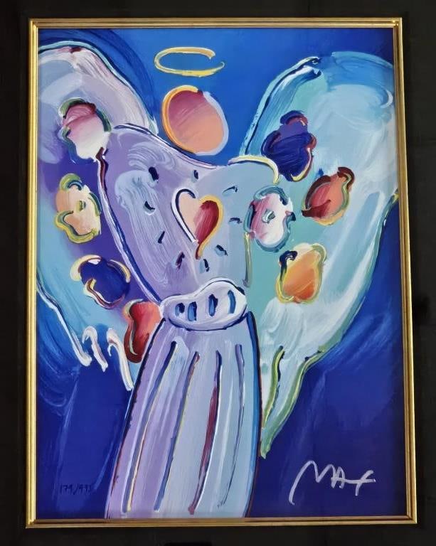 Signed Peter Max Angel With Heart Serigraph New (1 of 9)