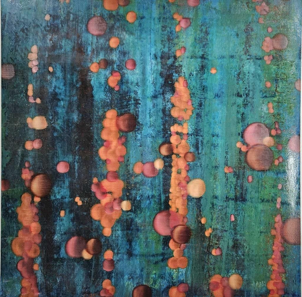 Rex Yuasa 2002 Oil & Acrylic on Paper FO2-J13.2: Japan born (1964) and San Diego, CA, based artist Rex Yuasa. With past exhibitions in both Japan and the United States, his work is in numerous public and corporate collections including the Museum of