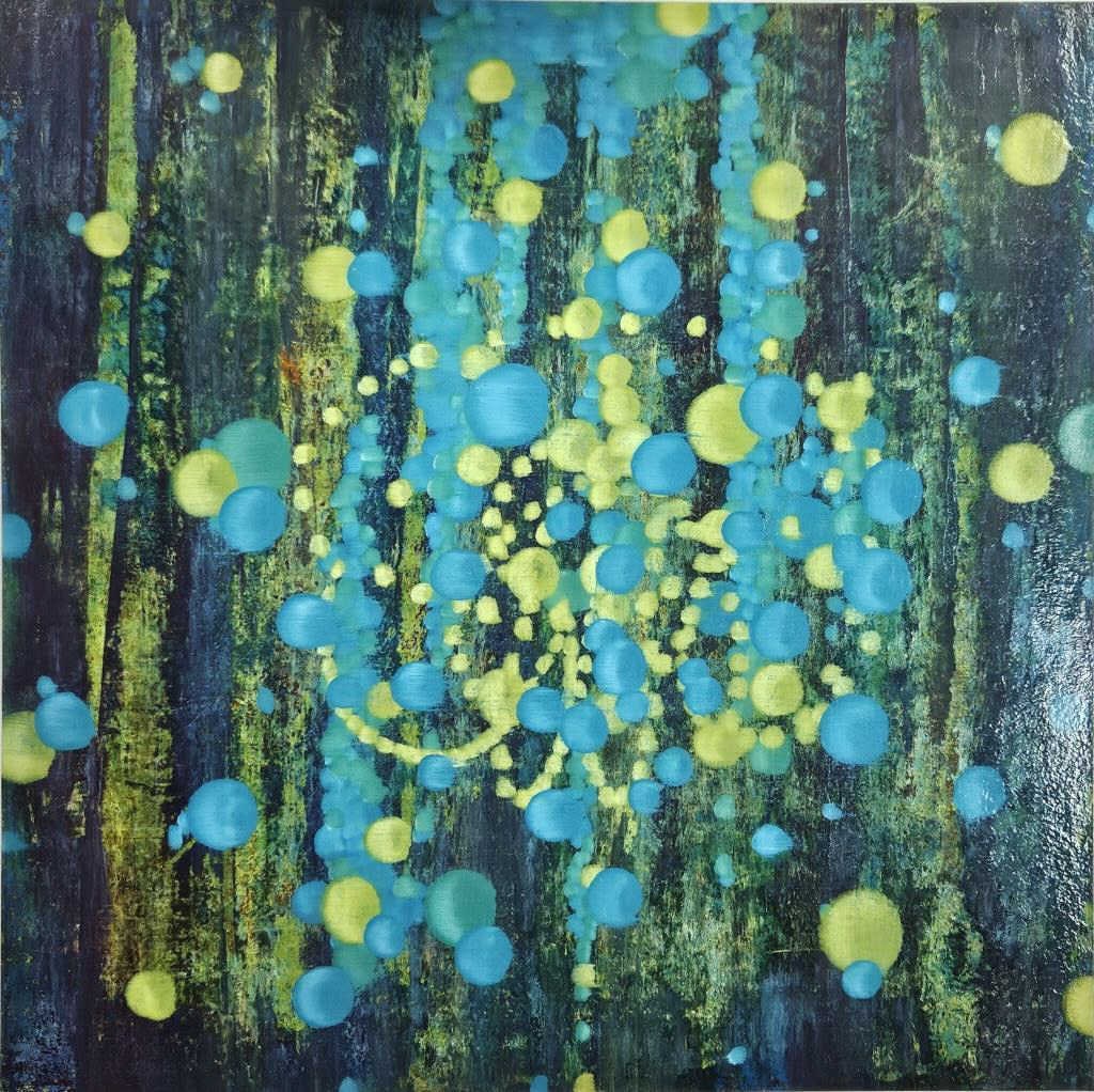 Rex Yuasa 2002 Oil & Acrylic on Paper FO2-J13.6: Japan born (1964) and San Diego, CA, based artist Rex Yuasa. With past exhibitions in both Japan and the United States, his work is in numerous public and corporate collections including the Museum of