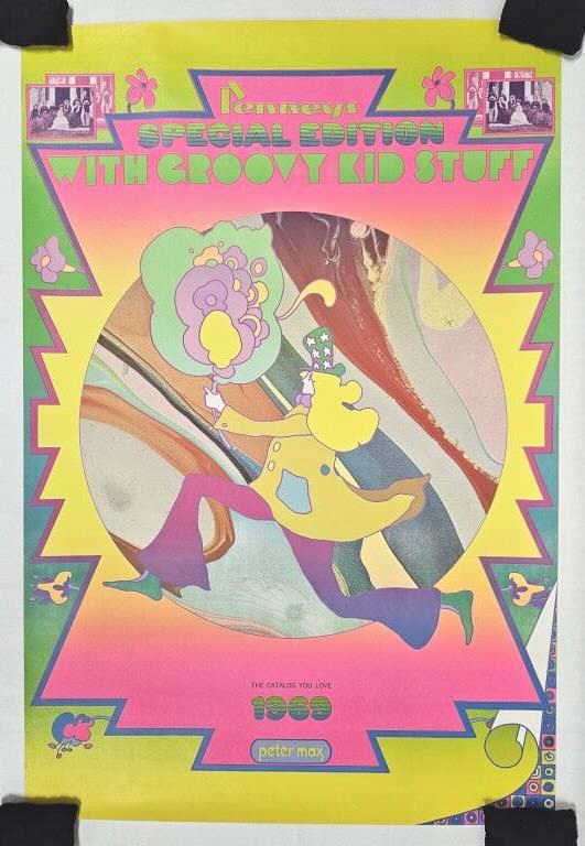 Peter Max 1969 Penney's Groovy Kid Litho Poster (1 of 10)