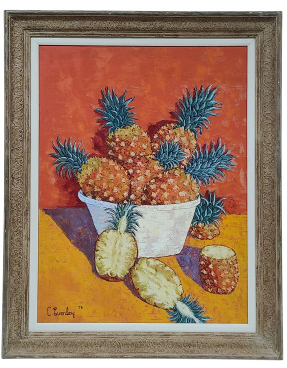 LARGE Cecil Everley Pineapple Oil Painting (1 of 7)
