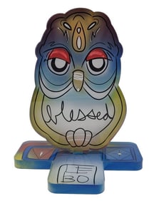 LEBO 2018 Blessed Owl Acrylic Painted Sculpture