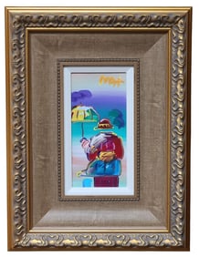 Peter Max Umbrella Man Original Acrylic Painting