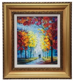 Slava Ilyayev "Autumn Lane" Embellished Serigraph