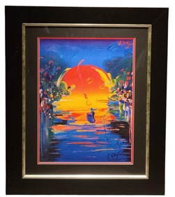 Peter Max 2003 "Better World V" w/ Original Sketch