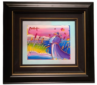 Peter Max 2015 Walking in Reeds Unique Mixed Media