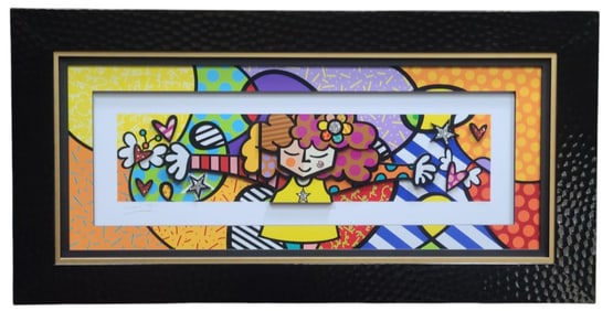 Romero Britto "This Much" Multimedia Sculptograph