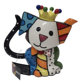 2011 Romero Britto "Royal Dog" 9" Teapot w/ Tag