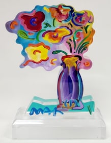 Peter Max Vase of Flowers Ver III #380 Sculpture