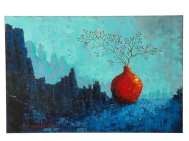 Ev Niewoehner "Out of the Blue" Oil Painting
