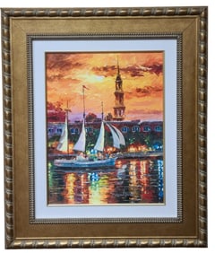 D. Wall Charleston Waterfront Embellished Giclee