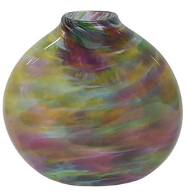 Charlyn Reynolds Hand Blown Art Glass 7" Vase