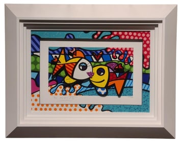Romero Britto Deeply in Love Too 3-D Serigraphy