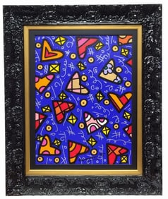 Romero Britto Original Acrylic Painting on Canvas