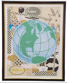 Donald Baechler 2001 Globe Signed Screenprint /60