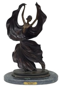 After Icart Fascination 21" Bronze Deco Sculpture