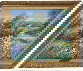 Jean Kevorkian Flower Garden Original Oil Painting