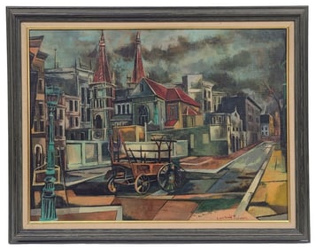 Joyce Treiman Original Oil Painting Street Scene