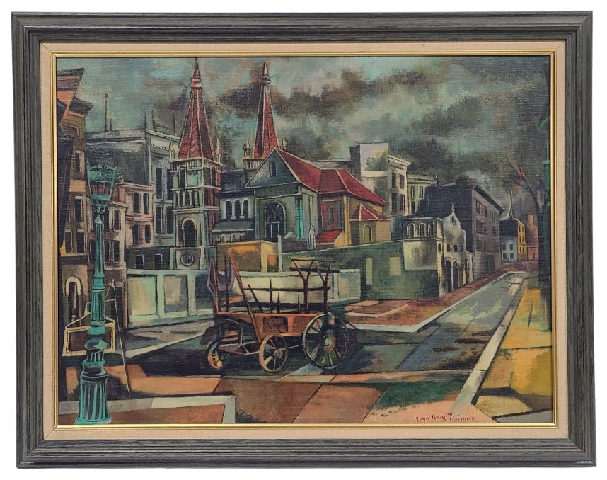 Joyce Treiman Original Oil Painting Street Scene (1 of 7)