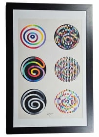 Yaacov Agam Abstract Op Art HC Lithograph Signed