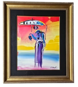 Peter Max Umbrella Man with Cane Serilithograph