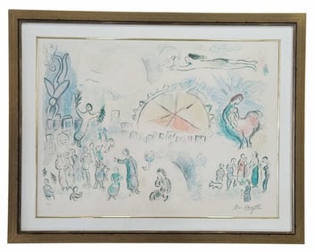 Marc Chagall La Procession de Noel Signed Litho