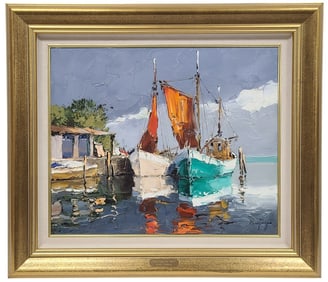 Erich Paulsen Skies Upon the Water Oil Painting