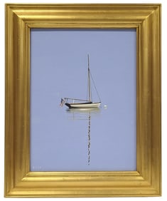 Tony Gill Original Sailboat Oil on Board Painting