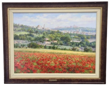 Paul Gantner Poppy Fields of Cortona Oil Painting