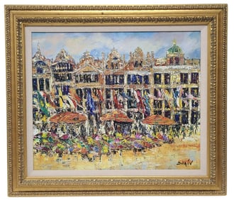 DUAIV La Grande Place de Bruxelles Oil Painting