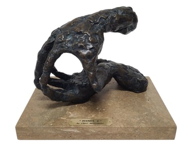 Cheri Mittermaier "Hands 2" Bronze On Stone Base