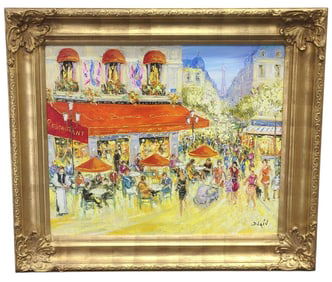 DUAIV Oil on Canvas La Bonne Cuisine Painting