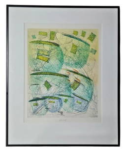 Dale Chihuly Limited Ed Signed Abstract Lithograph: Dale Chihuly limited edition signed abstract lithograph. Pencil signed lower center. Numbered 19/36 lower right. Paper in frame measures approximately 30.75" by 27". Frame is 43.75" x 35". No Certific