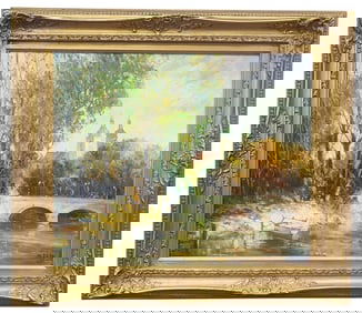 Manfred Rapp Island of Mainau Oil Panel Painting