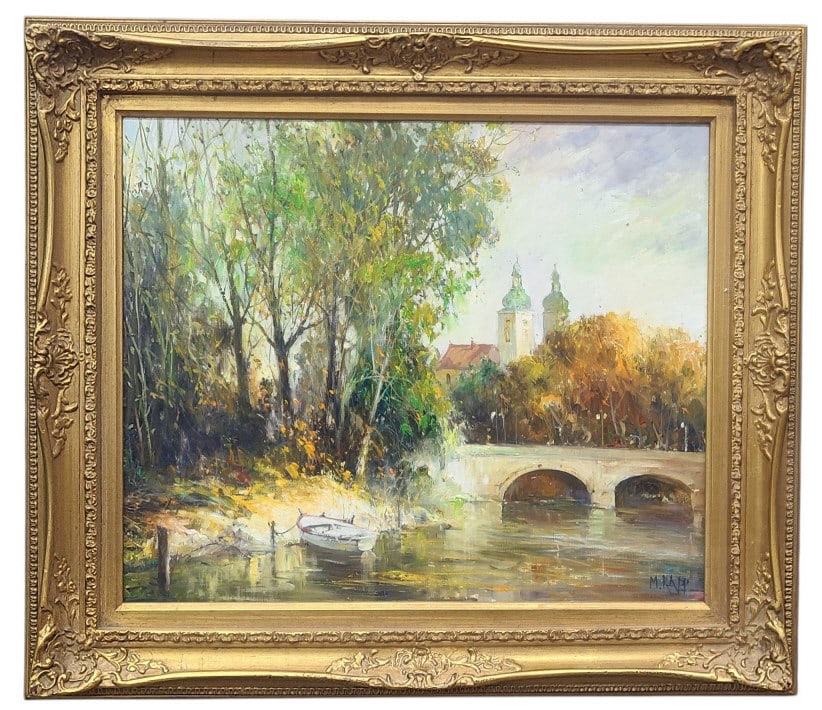 Manfred Rapp Island of Mainau Oil Panel Painting (1 of 7)