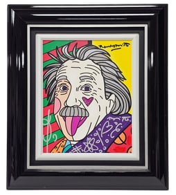 Romero Britto Mixed Media with Acrylic Painting