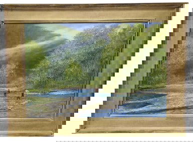 Donny Finley Rock Creek Mist Oil on Panel Painting