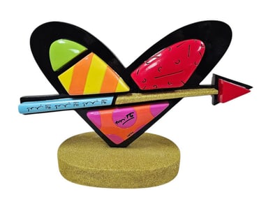 Romero Britto Love of My Life Painted Sculpture