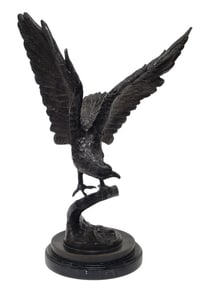 After-Jules Moigniez Eagle Metal Sculpture 20"