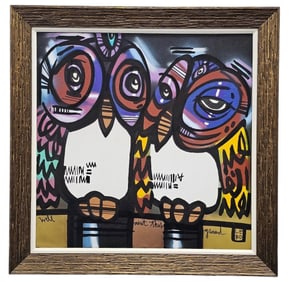LEBO Owls Original Acrylic Painting on Canvas