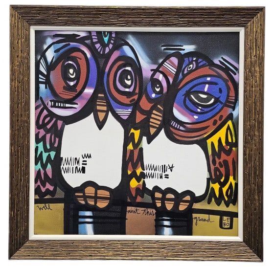 LEBO Owls Original Acrylic Painting on Canvas (1 of 7)