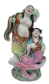 17" Chinese Export Porcelain of He-He Er Xian