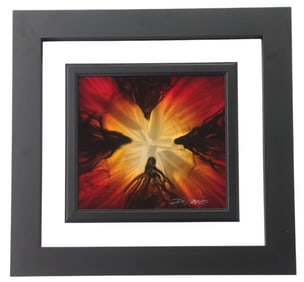 Chris Derubeis 2015 Mini Burst Red Mixed Media